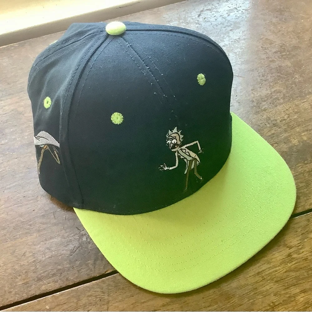 Kids Rick and Morty Navy and Lime Green Cap